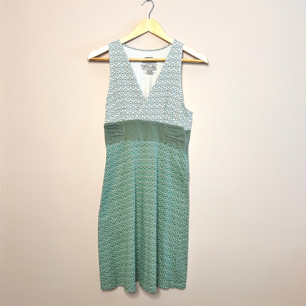 Patagonia Dress SIze Small Green Tank Organic Cotton Spandex Yoga Gorpcore